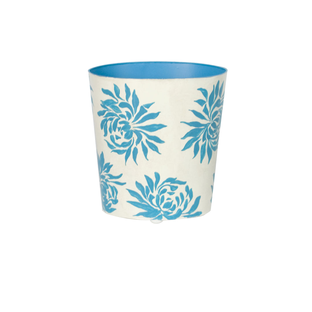Oval Wastebasket Turq/Cream Floral - WBDAHLIATU