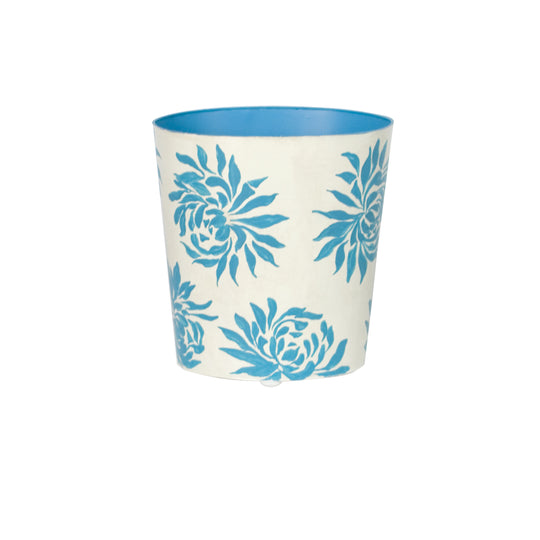 Oval Wastebasket Turq/Cream Floral - WBDAHLIATU