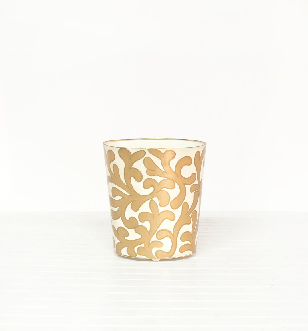 Oval Wastebasket Gold/Cream - WBJANEG