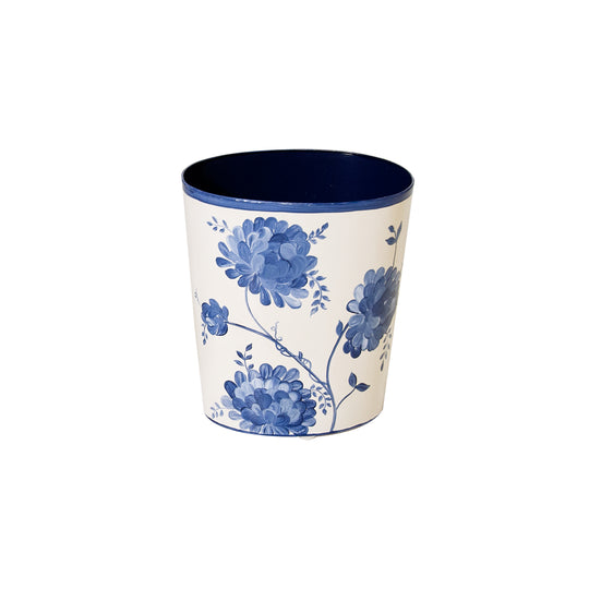 Blue And Cream Wastebasket - WBJUNE
