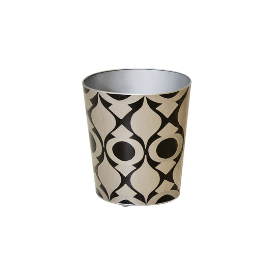 Black And Silver Wastebasket - WBPEASL