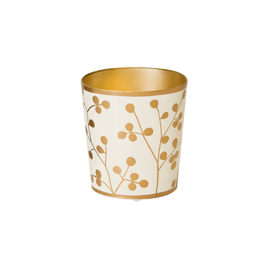Gold And Cream Wastebasket - WBPODS