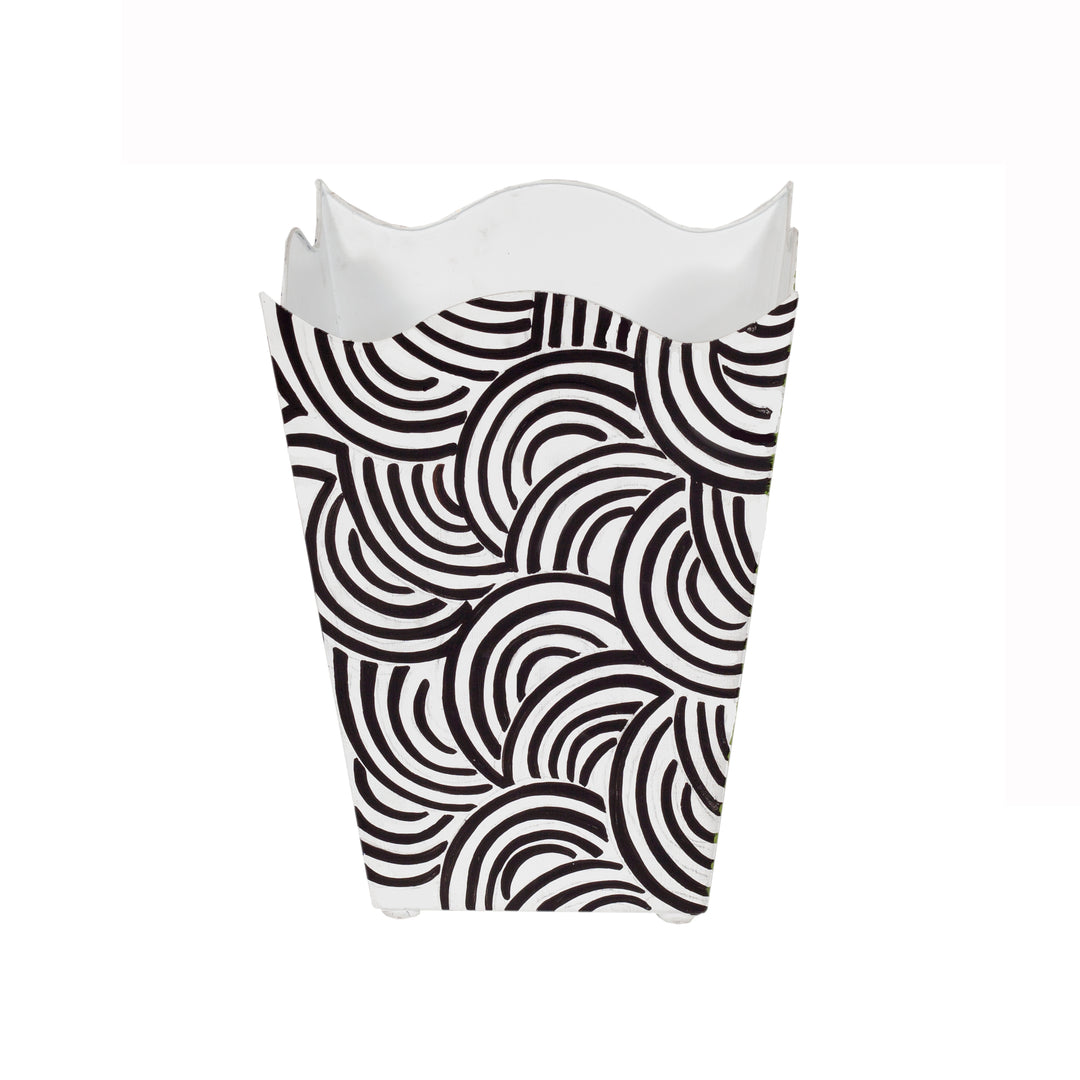 Square Wave Top Wastebasket, Style:Breaker, Color:Black - WBWBREAKERBL