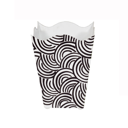 Square Wave Top Wastebasket, Style:Breaker, Color:Black - WBWBREAKERBL