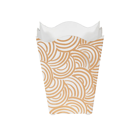 Square Wave Top Wastebasket, Style:Breaker, Color:Gold - WBWBREAKERG