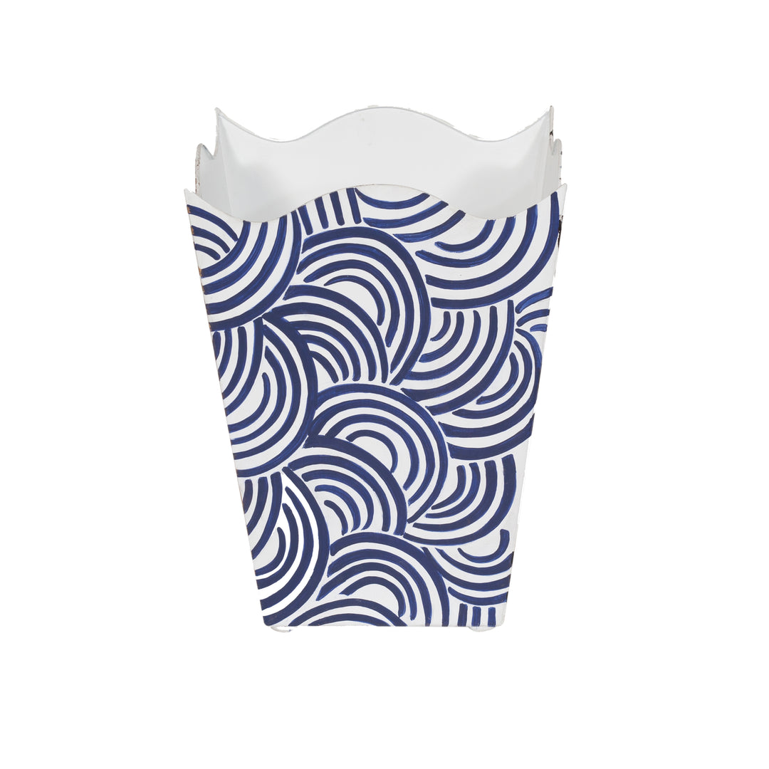 Square Wave Top Wastebasket, Style:Breaker, Color:Navy - WBWBREAKERNV