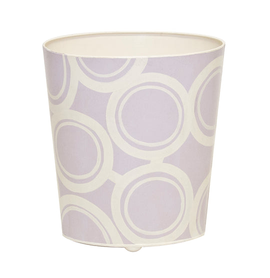 Oval Wastebasekt Lavendar And Cream Bubble Design - WBZEBBLV