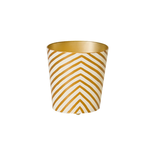 Gold And Cream Zebra Wastebasket - WBZEGO