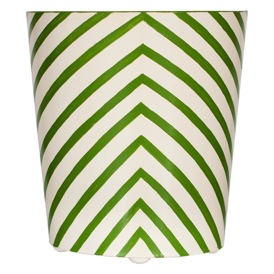 Oval Wastebasket Zebra Green/Cream - WBZEG