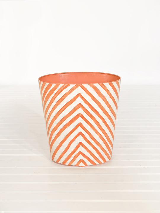 Oval Wastebasket Zebra Orange/Cream - WBZEO