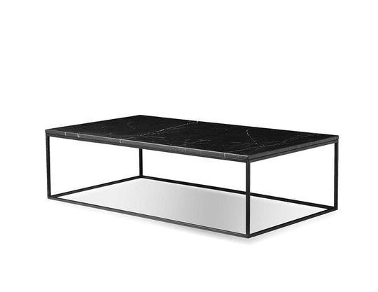 Black Semi-Honed Marble/Black Powder Coated Frame