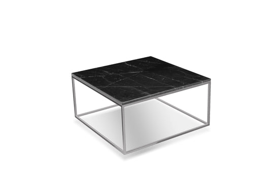 Black Semi-Honed Marble/Brushed Stainless Steel base