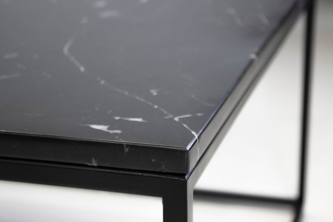 Black Semi-Honed Marble/Black Powder Coated Frame 