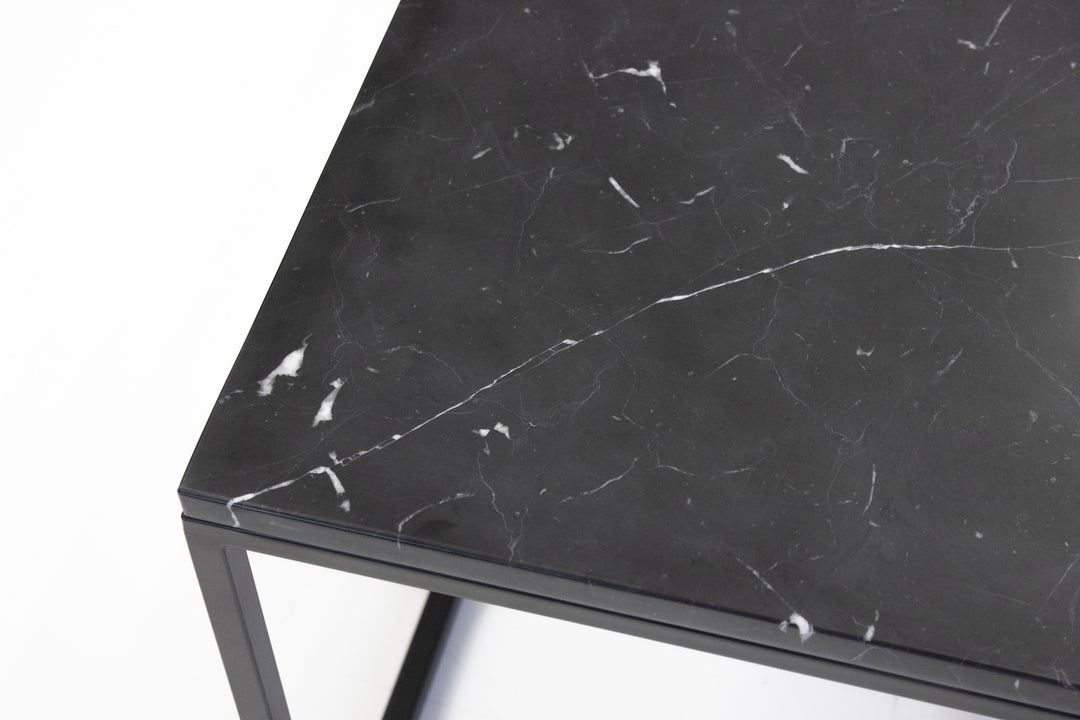 Black Semi-Honed Marble/Black Powder Coated Frame 