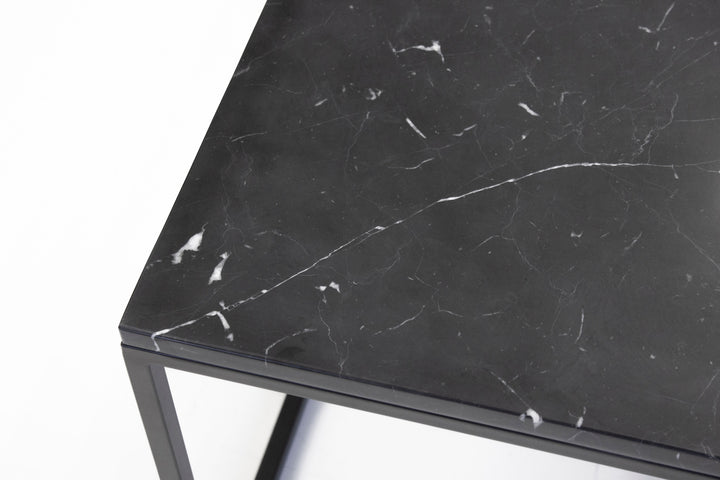 Black Semi-Honed Marble/Black Powder Coated Frame 