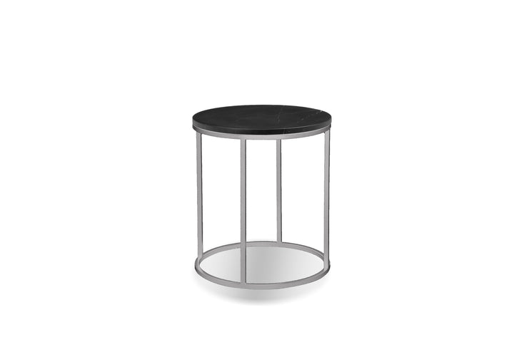 Black Semi-Honed Marble/Brushed Stainless Steel base 