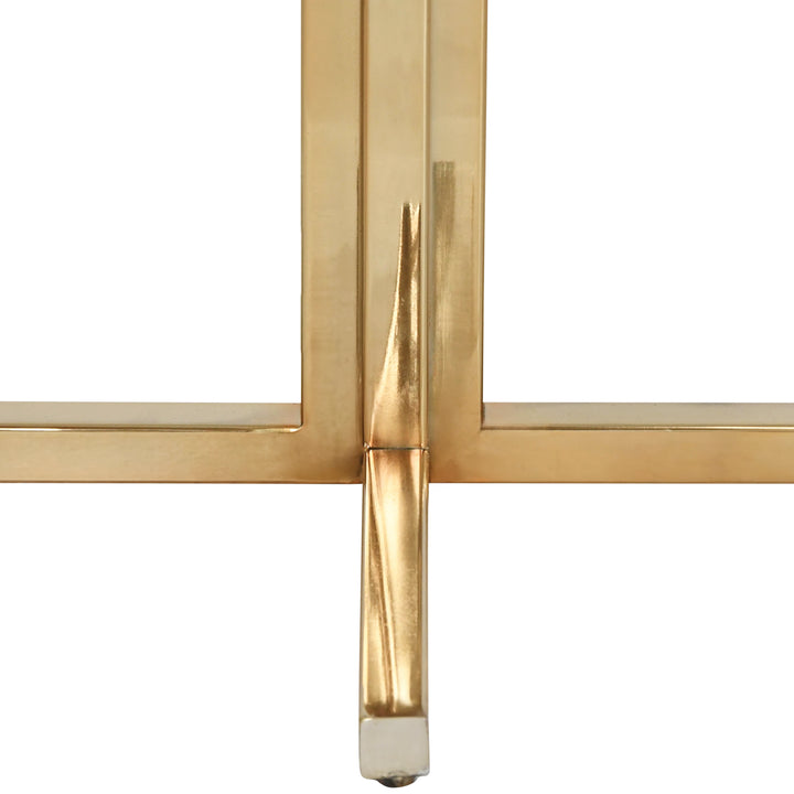 Round Side Table With Brass X Base And White Marble Top







 - WINSLET