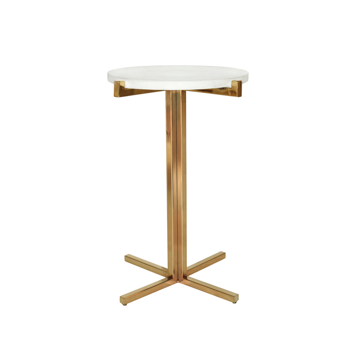 Round Side Table With Brass X Base And White Marble Top







 - WINSLET