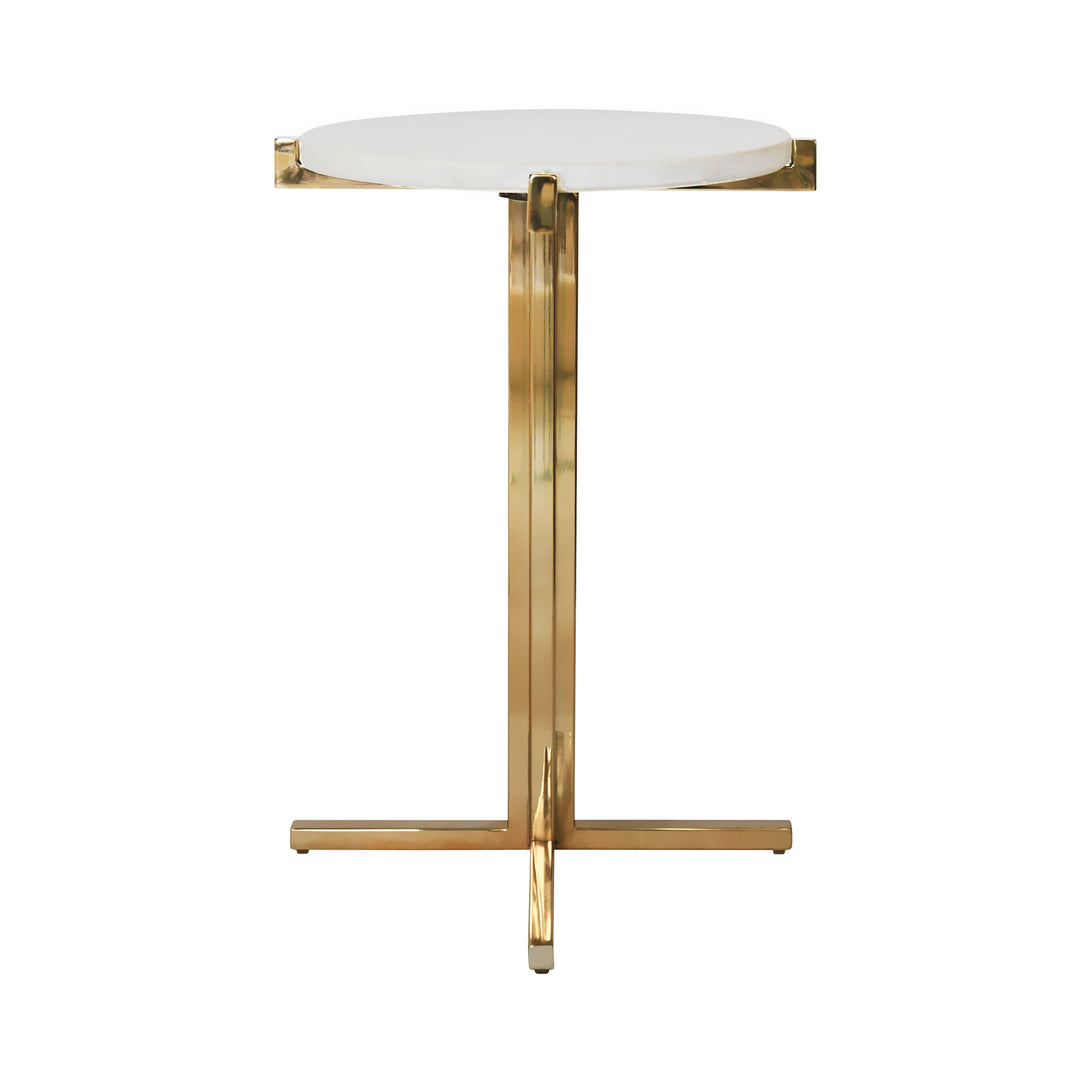 Round Side Table With Brass X Base And White Marble Top







 - WINSLET