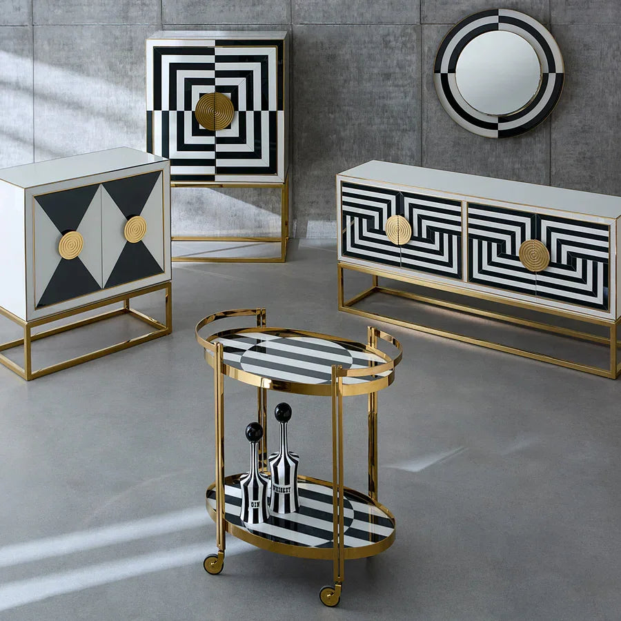 Op Art Bar Cart