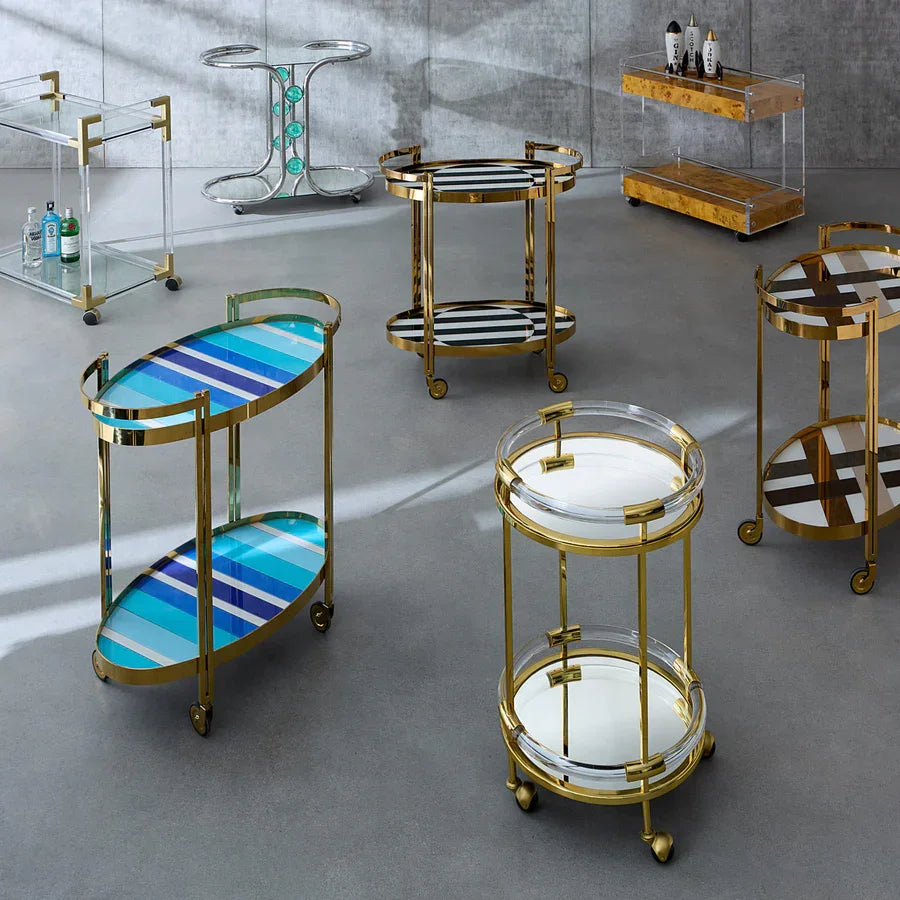 Op Art Bar Cart
