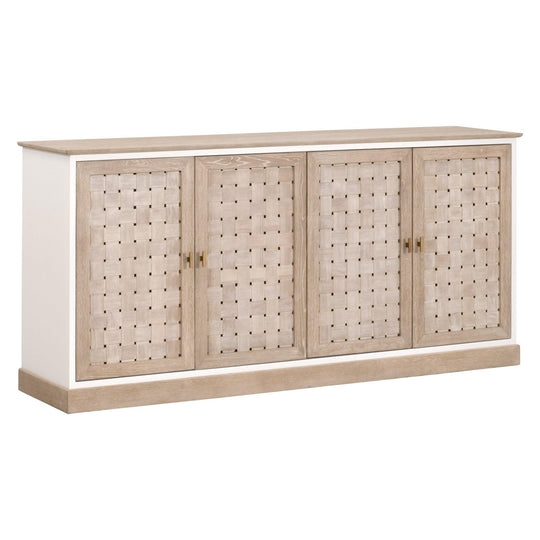 Essentials For Living - Weave Media Sideboard - 8082.SGRY-OAK/WPO | American Home Furniture