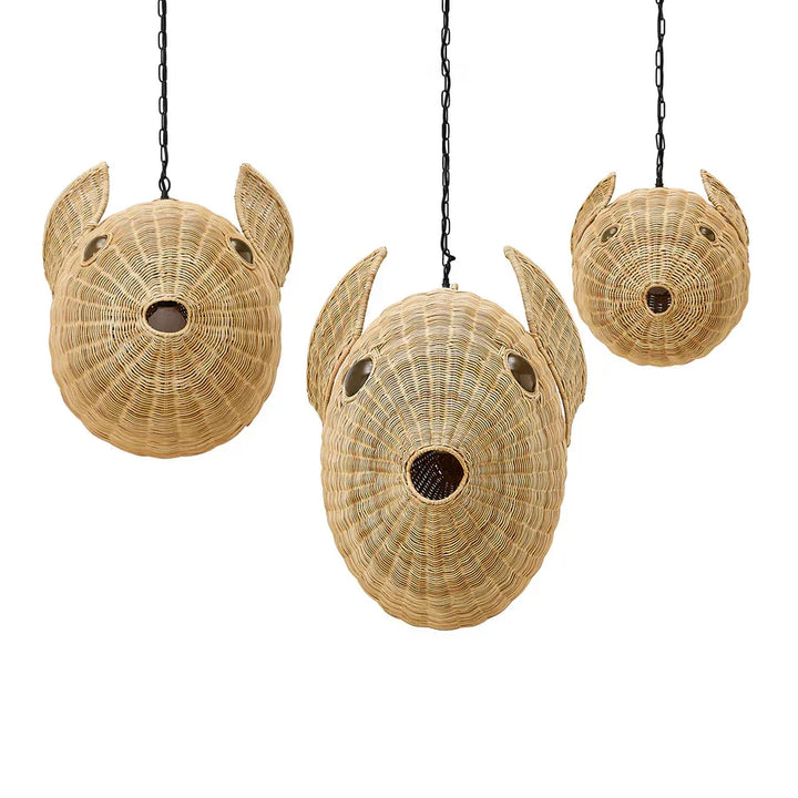 Wicker Blowfish Large Pendant