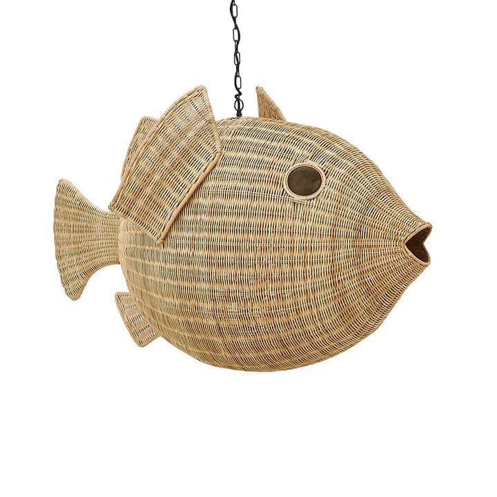 Wicker Blowfish Large Pendant