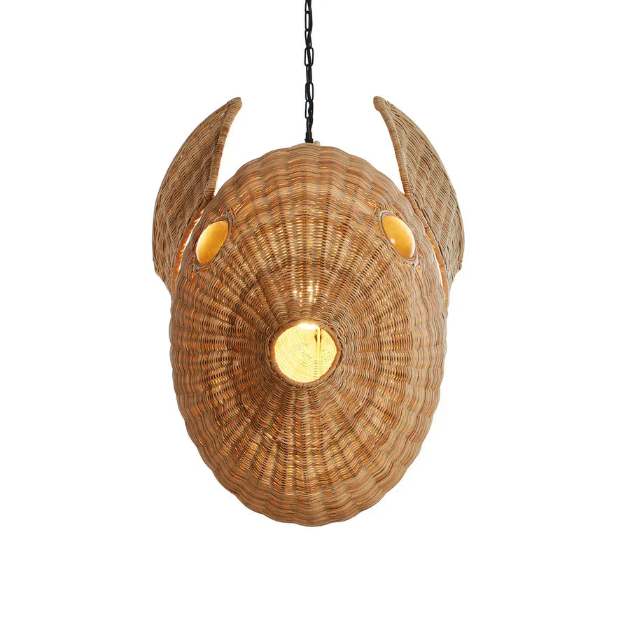 Wicker Blowfish Large Pendant