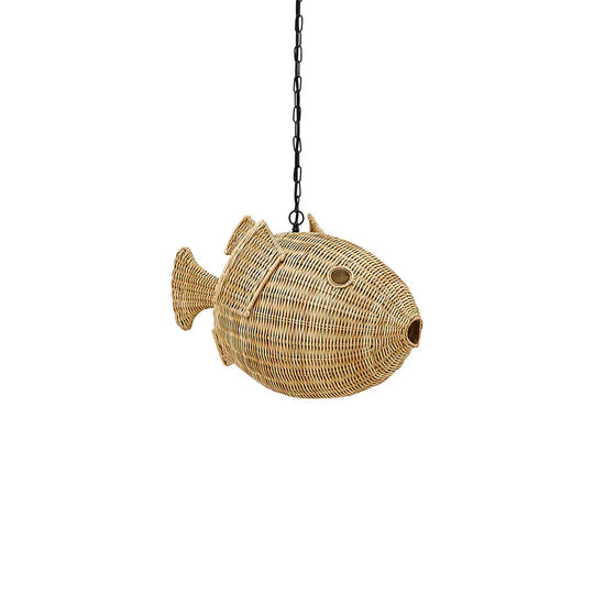 Jonathan Adler Wicker Blowfish Small Pendant PENDANT LIGHTING