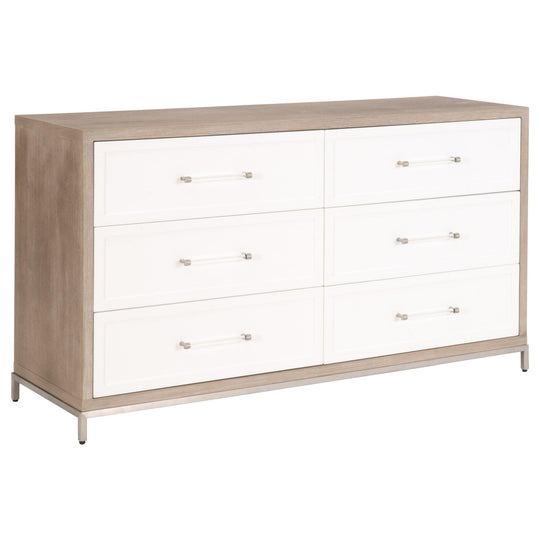 Essentials For Living - Wrenn 6-Drawer Double Dresser - 6140.NG/WHT-BSTL | American Home Furniture