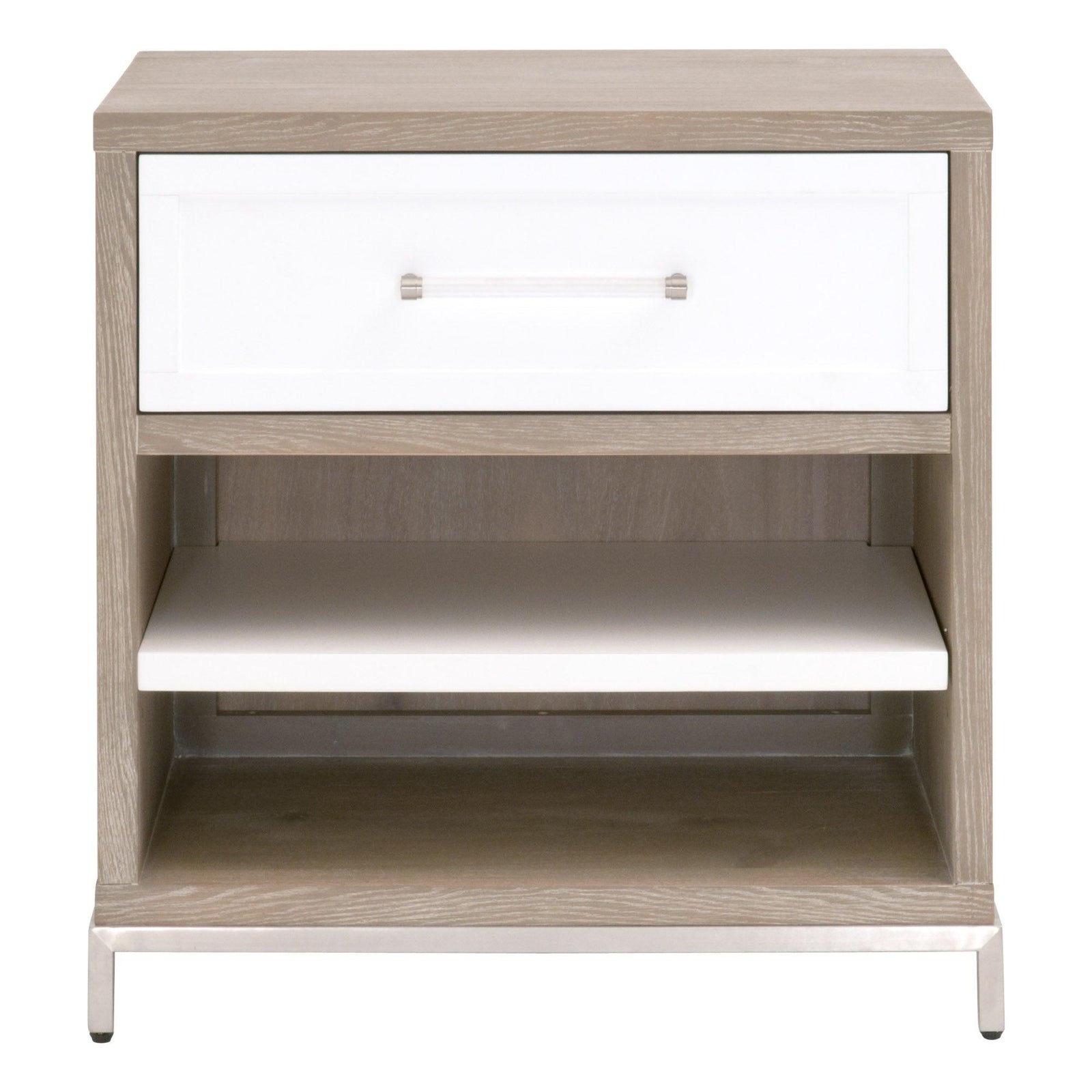 Essentials For Living - Wrenn 1-Drawer Nightstand - 6139.NG/WHT-BSTL | American Home Furniture