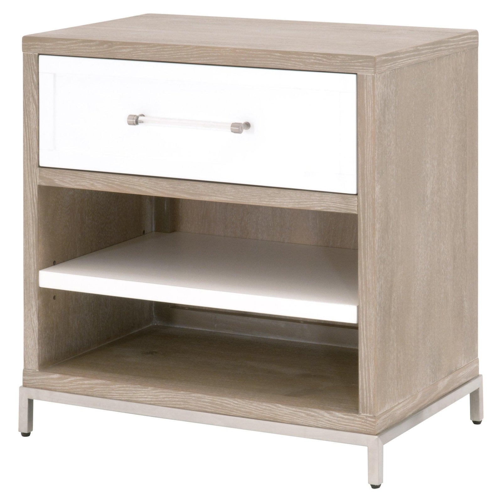 Essentials For Living - Wrenn 1-Drawer Nightstand - 6139.NG/WHT-BSTL | American Home Furniture