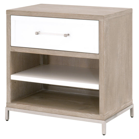 Essentials For Living - Wrenn 1-Drawer Nightstand - 6139.NG/WHT-BSTL | American Home Furniture
