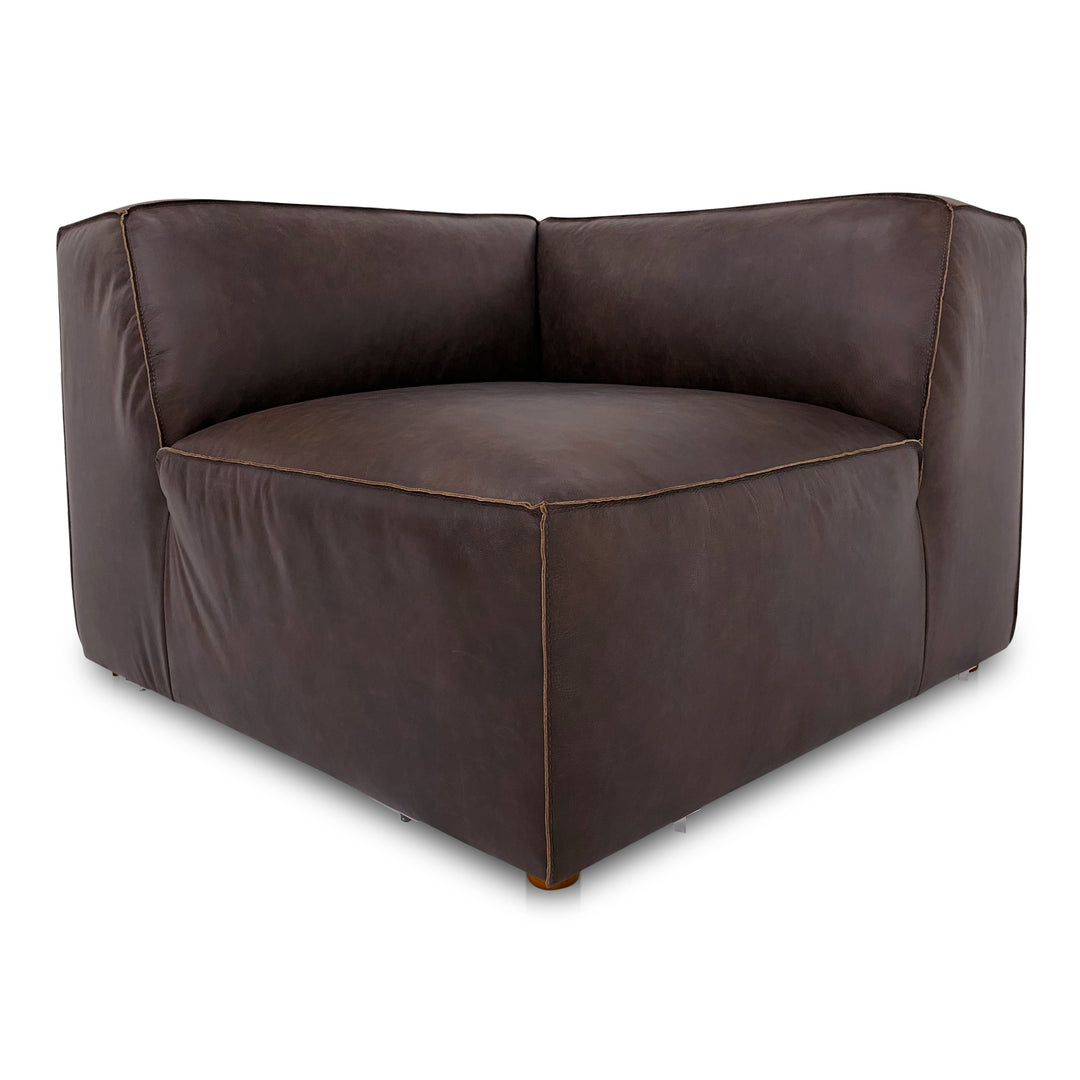 Moe's Home Collection - Form Corner Chair Espresso Brown Leather - XQ-1001-20 | American Home Furniture
