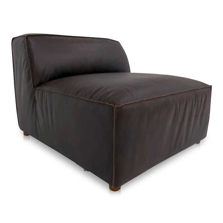 Moe's Home Collection - Form Slipper Chair Espresso Brown Leather - XQ-1002-20 | American Home Furniture