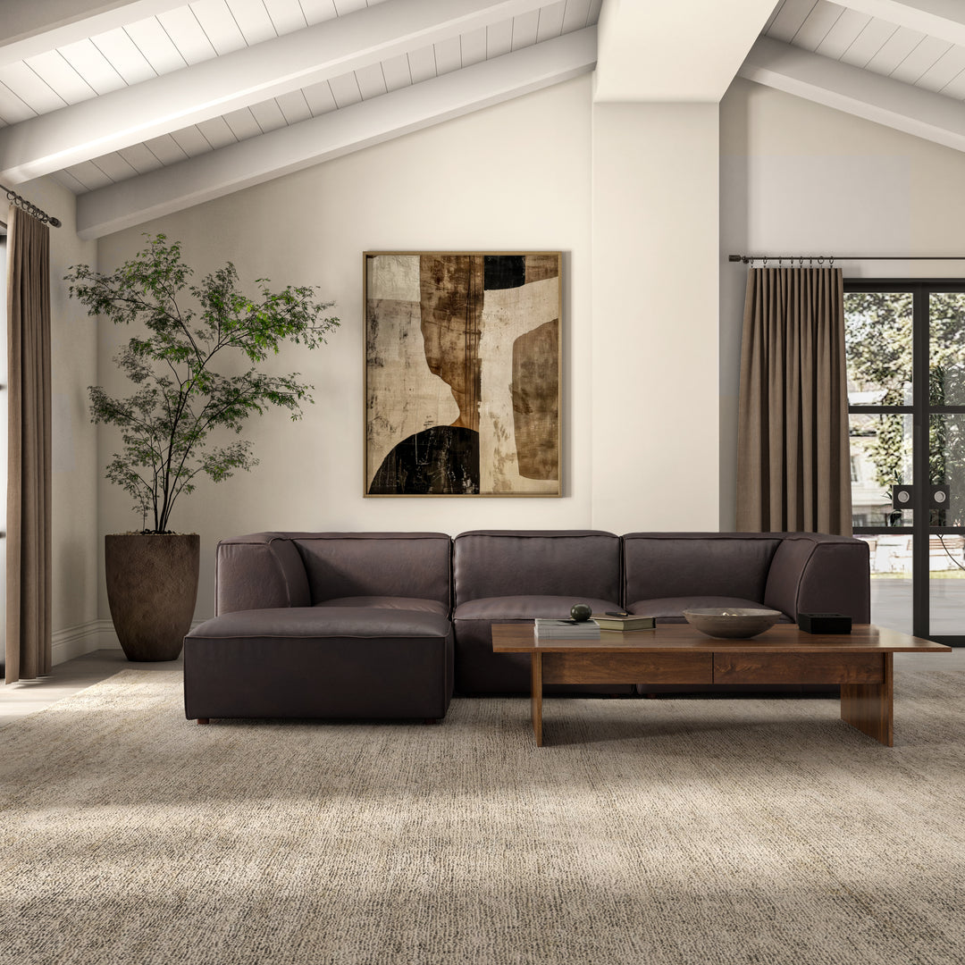 Moe's Home Collection - Form Ottoman Espresso Brown Leather - XQ-1003-20 | American Home Furniture