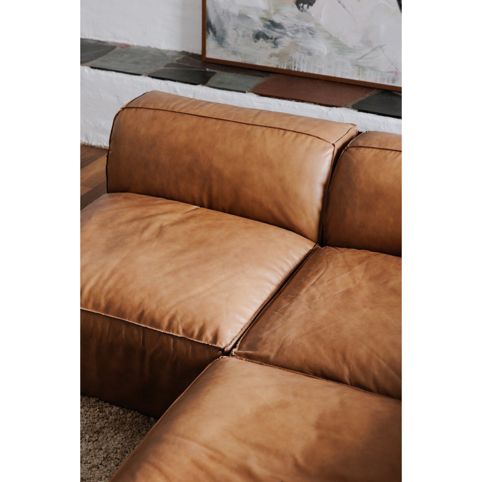 Moe's Home Collection - Form Ottoman Sonoran Tan Leather - XQ-1003-40 | American Home Furniture