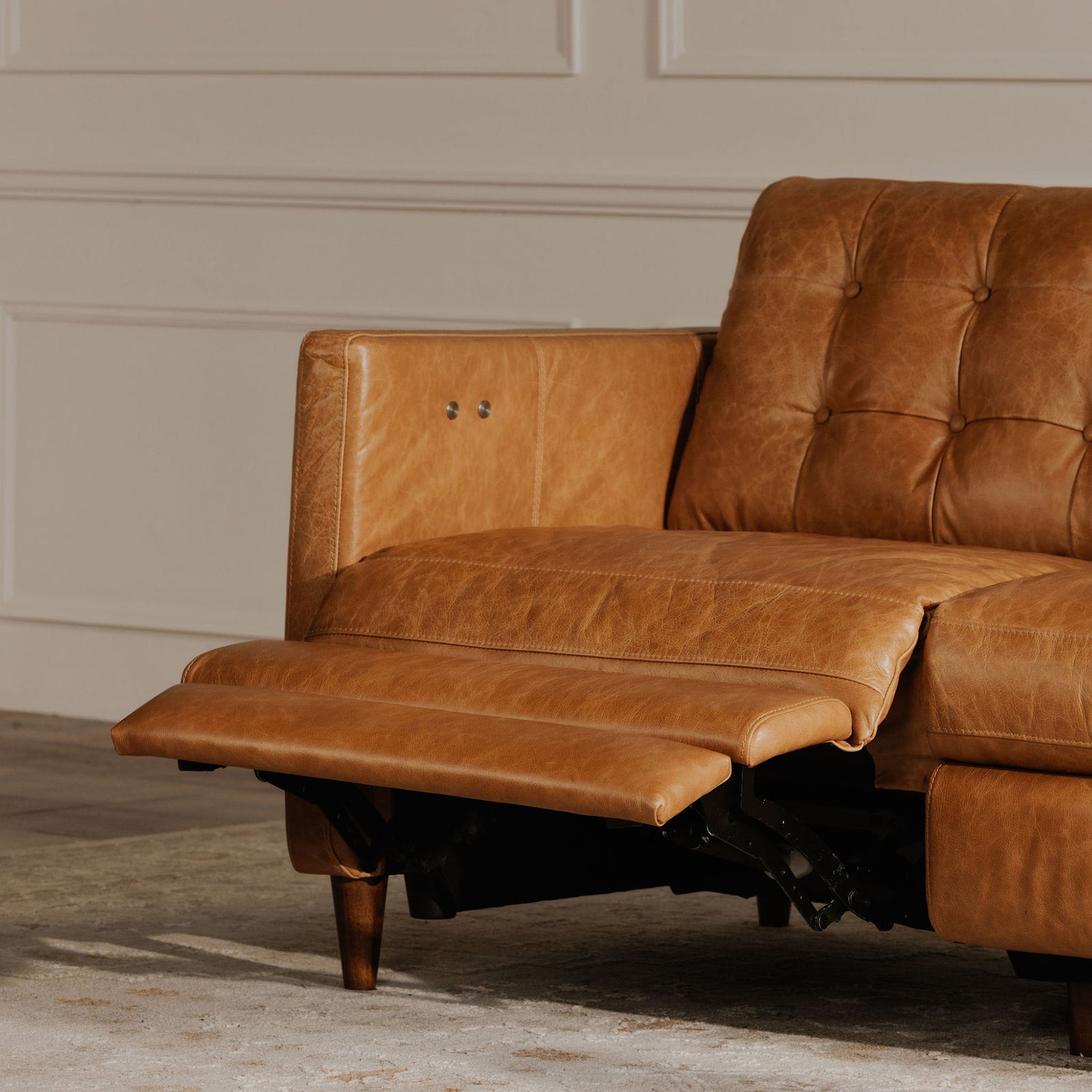 Moe's Home Collection - Bridgers Power Recliner Sofa Tan Leather - XQ-1011-40 | American Home Furniture