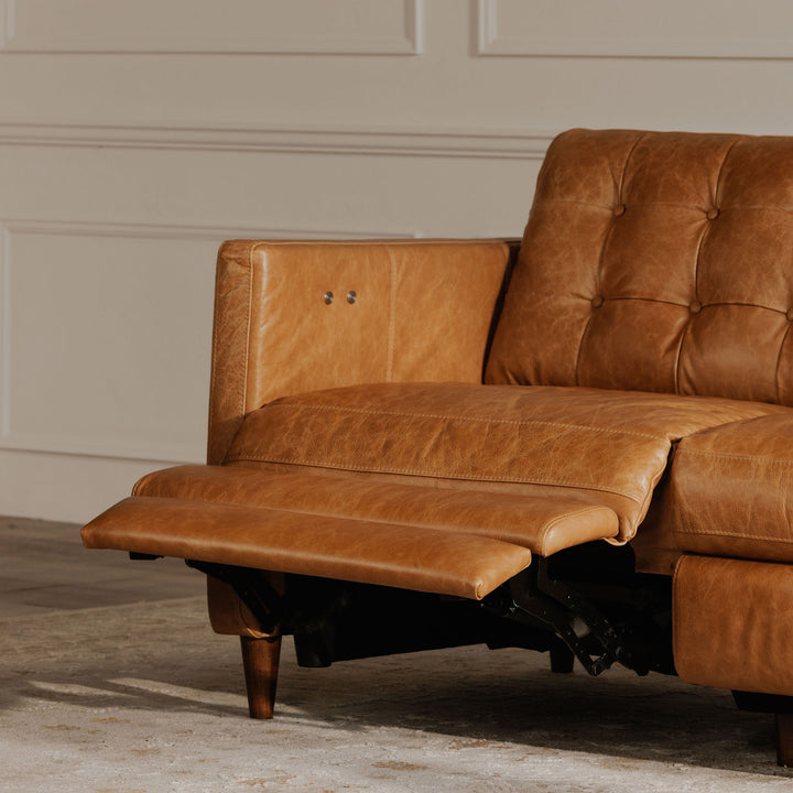 Moe's Home Collection - Bridgers Power Recliner Sofa Tan Leather - XQ-1011-40 | American Home Furniture