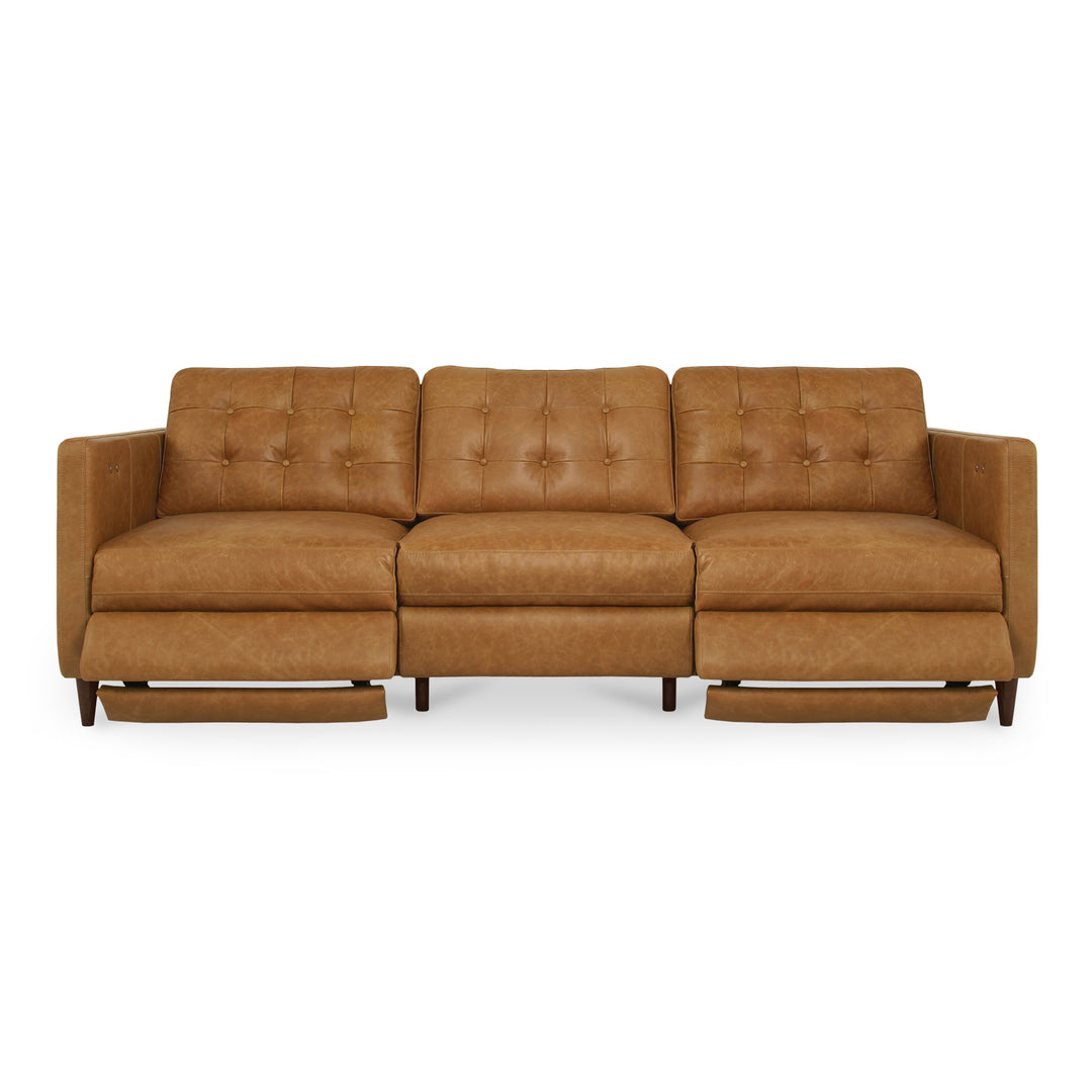 Moe's Home Collection - Bridgers Power Recliner Sofa Tan Leather - XQ-1011-40 | American Home Furniture