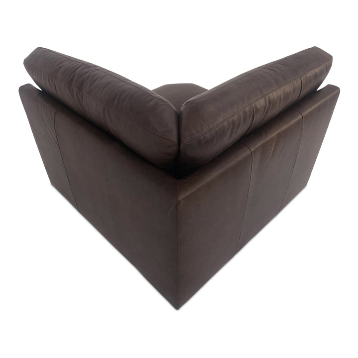 Moe's Home Collection - Thurlow Corner Chair Espresso Brown Leather - XQ-1015-20 | American Home Furniture