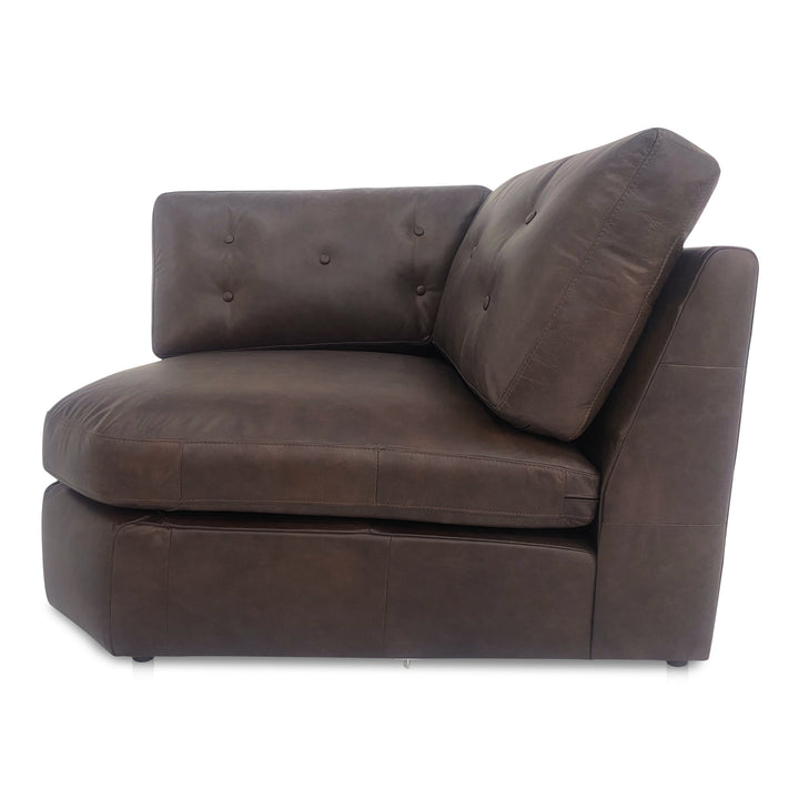 Moe's Home Collection - Thurlow Corner Chair Espresso Brown Leather - XQ-1015-20 | American Home Furniture