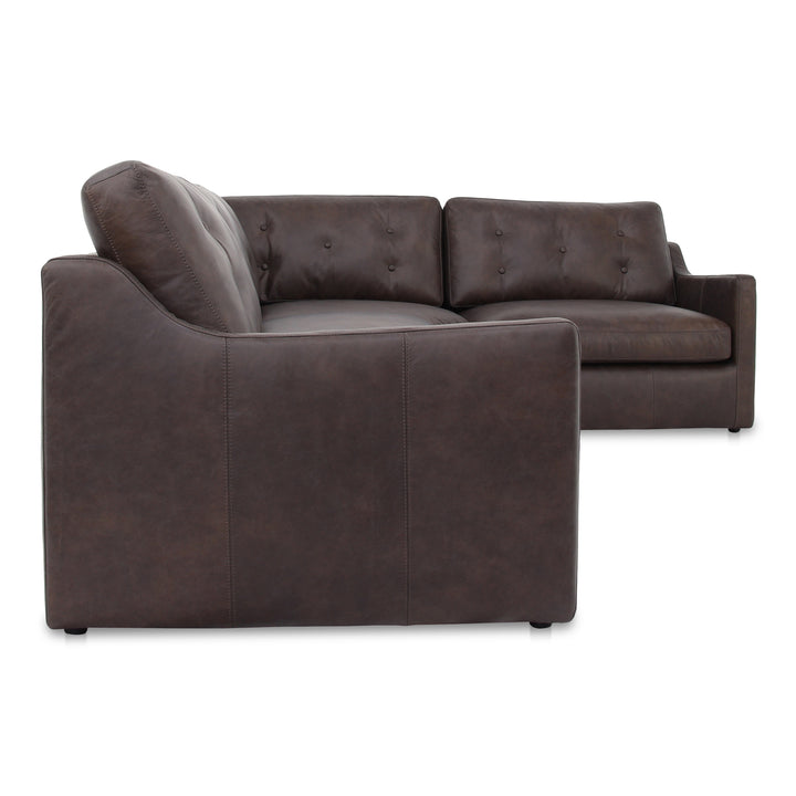 Moe's Home Collection - Thurlow 3 Piece Right Modular Sectional Espresso Brown Leather - XQ-1023-20 | American Home Furniture