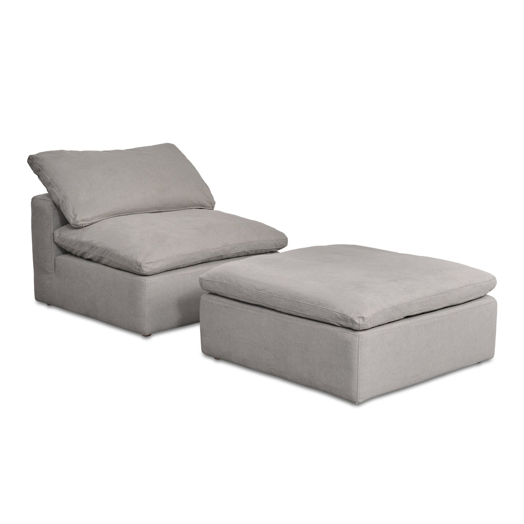 Terra Condo Ottoman Performance Fabric Light Grey