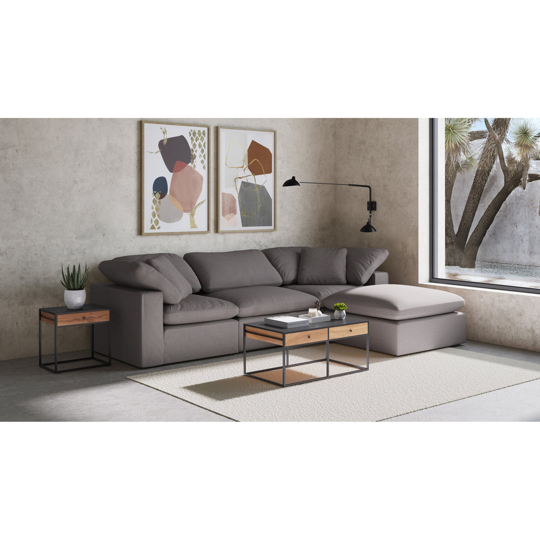 Terra Condo Ottoman Performance Fabric Light Grey