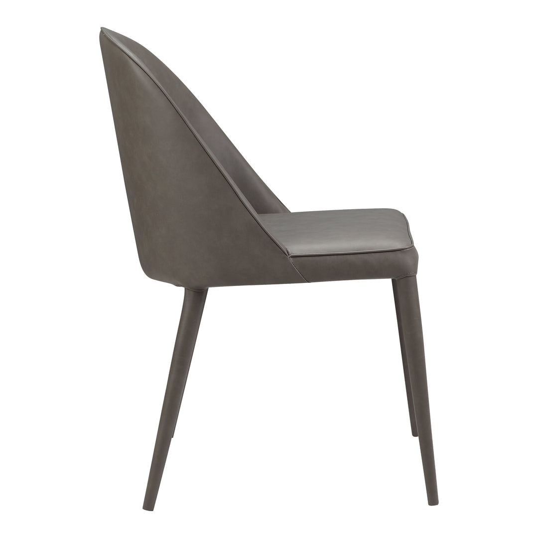 Moe's Home Collection - Burton Dining Chair Grey Vegan Leather - Set of 2 - YM-1002-26 | American Home Furniture