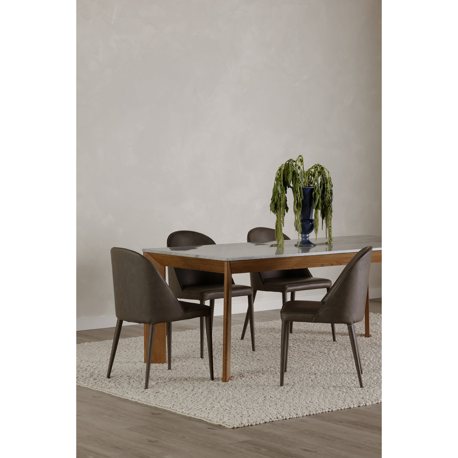 Moe's Home Collection - Burton Dining Chair Grey Vegan Leather - Set of 2 - YM-1002-26 | American Home Furniture