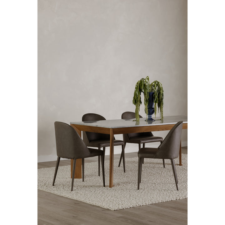 Moe's Home Collection - Burton Dining Chair Grey Vegan Leather - Set of 2 - YM-1002-26 | American Home Furniture