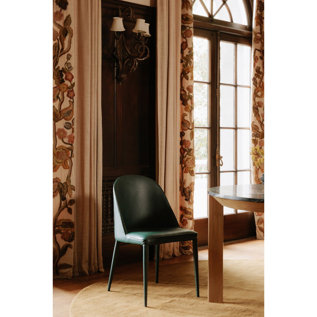 Moe's Home Collection - Burton Dining Chair Dark Teal Vegan Leather - Set of 2 - YM-1002-36 | American Home Furniture